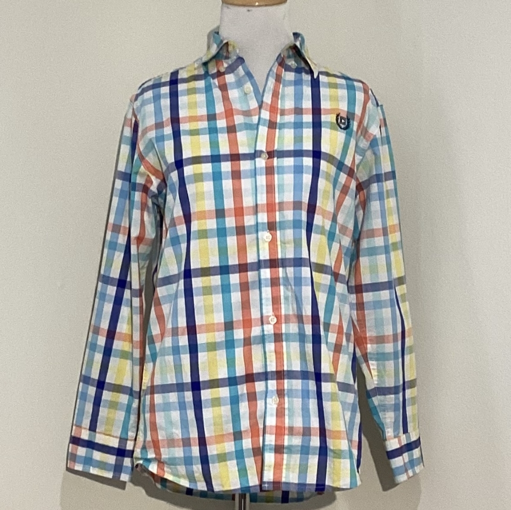 Chaps Boys Plaid Button Down Top